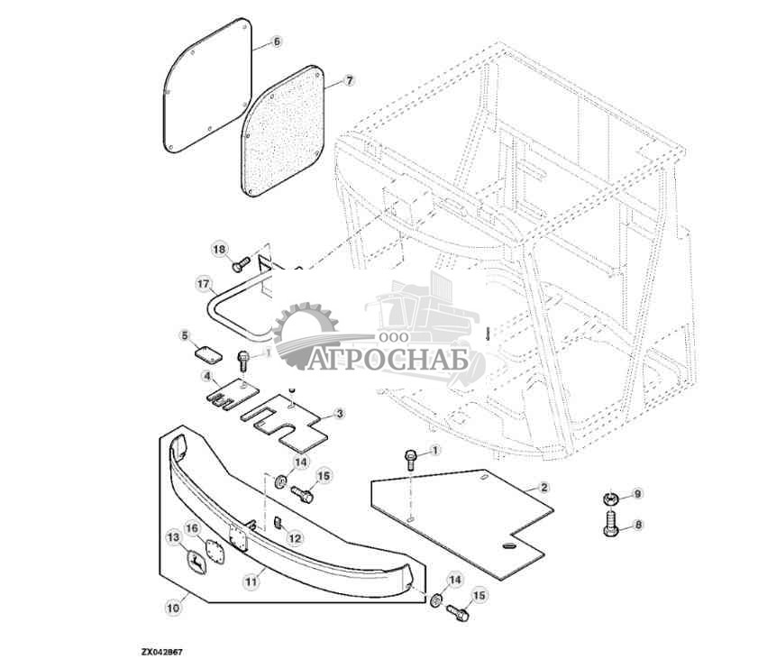 CAB FLOOR PANELS AND COVER OF ASSEMBLY OPENING 